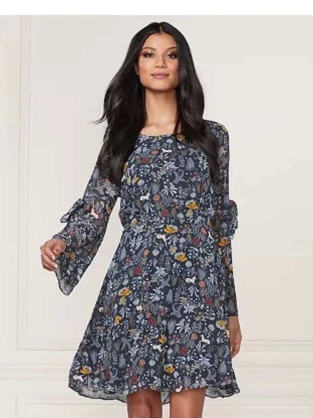 LC Lauren Conrad Runway | Floral Fit & Flare Unicorn Fairytale Print Dress Sz M